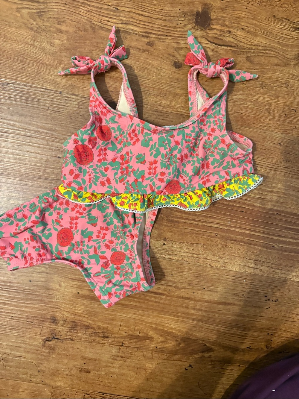 Roller Rabbit Pink Floral Ruffle Two-Piece Swim Set - Picture 1 of 1